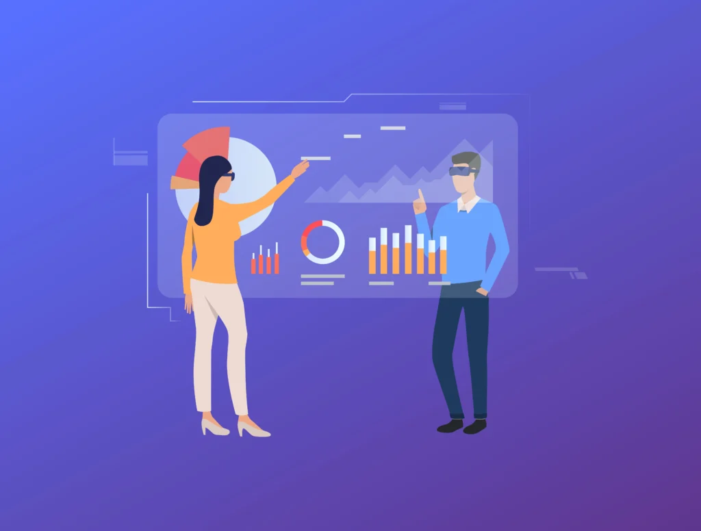Dashboard-style illustration showing dbt models, tests, and data transformations