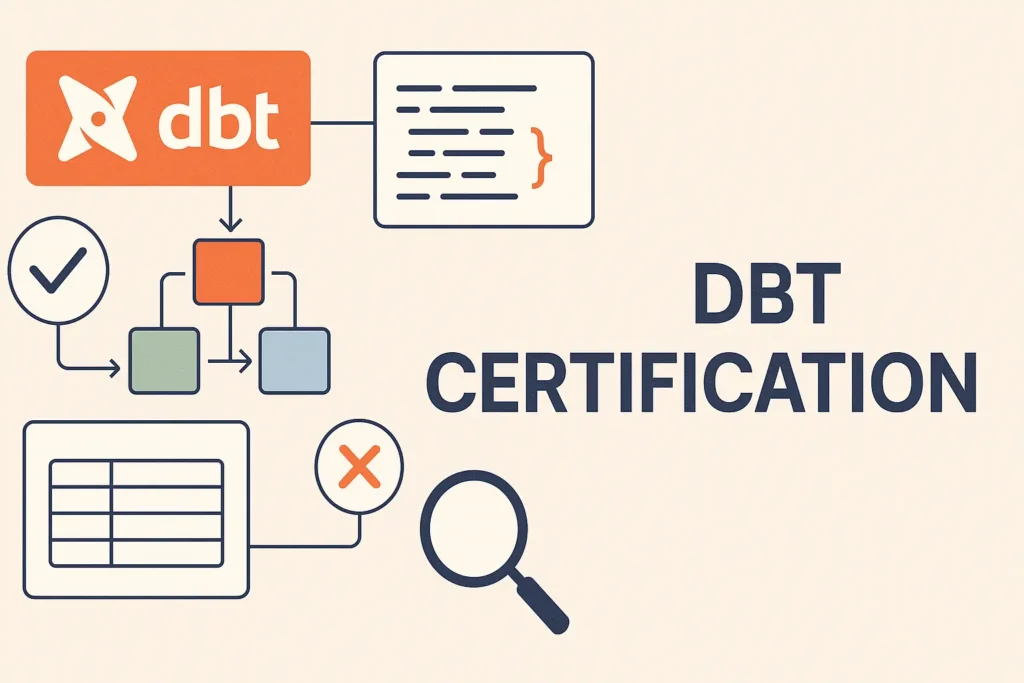 Person studying analytics engineering concepts on a laptop with dbt documentation open