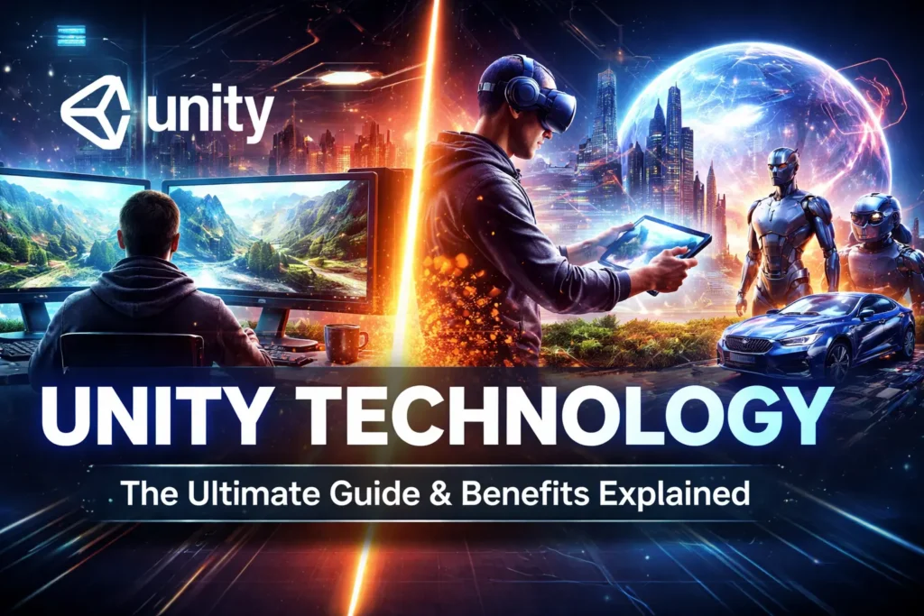 Unity technology powering real-time 3D game development, VR experiences, and interactive digital environments across multiple platforms.
