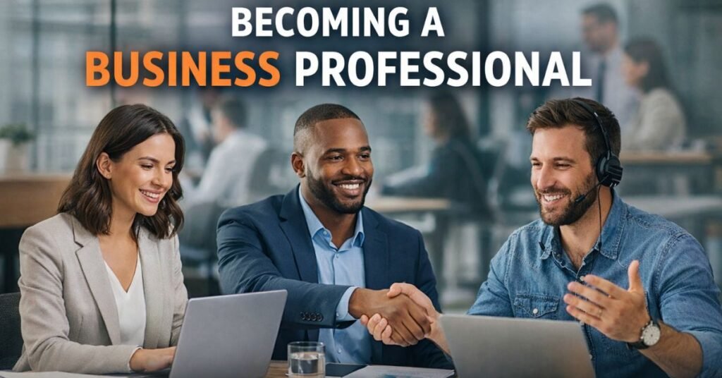 “Business professionals collaborating in a modern office, representing career growth, professionalism, and workplace success.”