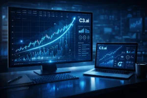 C3.ai stock NYSE AI financial charts and AI analytics dashboard