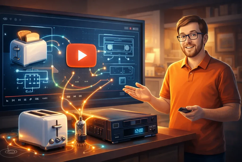 Technology Connections YouTube channel explaining how everyday technology works with retro devices and diagrams