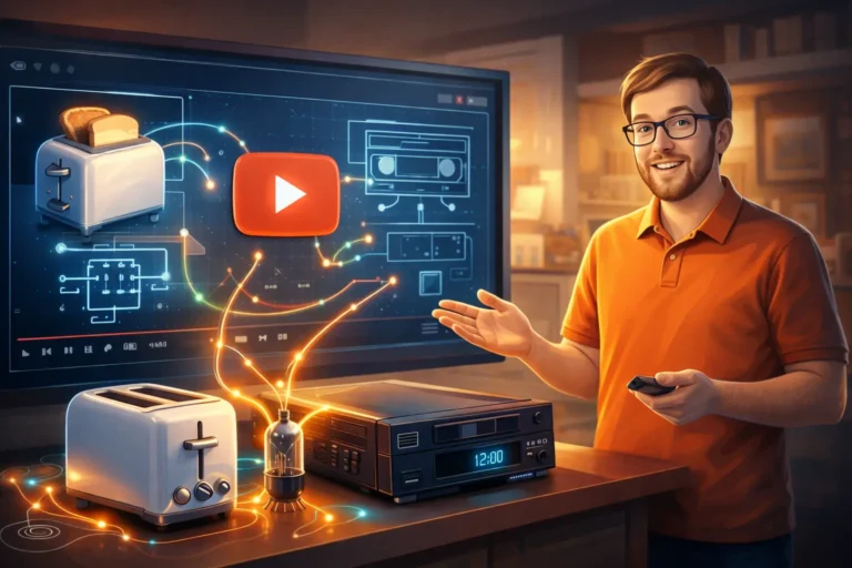 Technology Connections YouTube channel explaining how everyday technology works with retro devices and diagrams