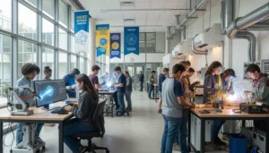 Moore Norman Technology Center vocational programs students training in engineering, welding, and workforce certification labs.